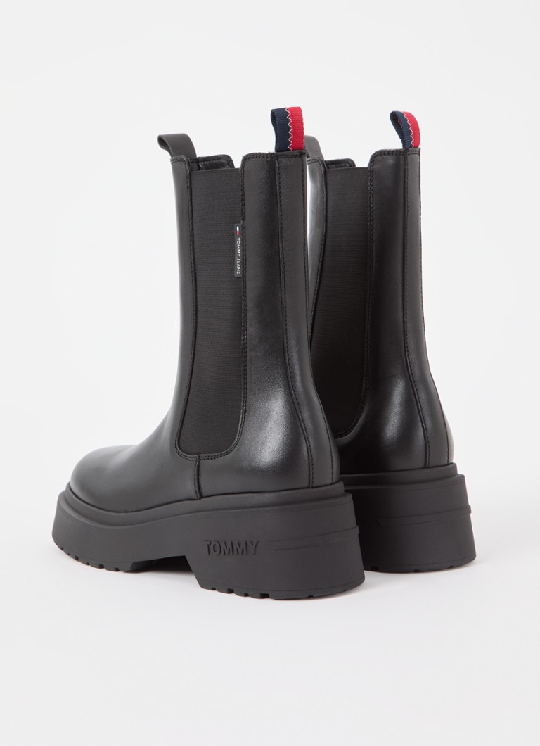 Ghete Chelsea Tommy Hilfiger din piele groasă.
