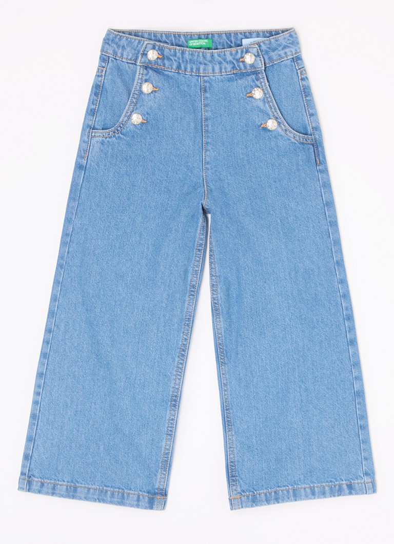 Benetton magas derekú, bő szárú farmer strasszokkal