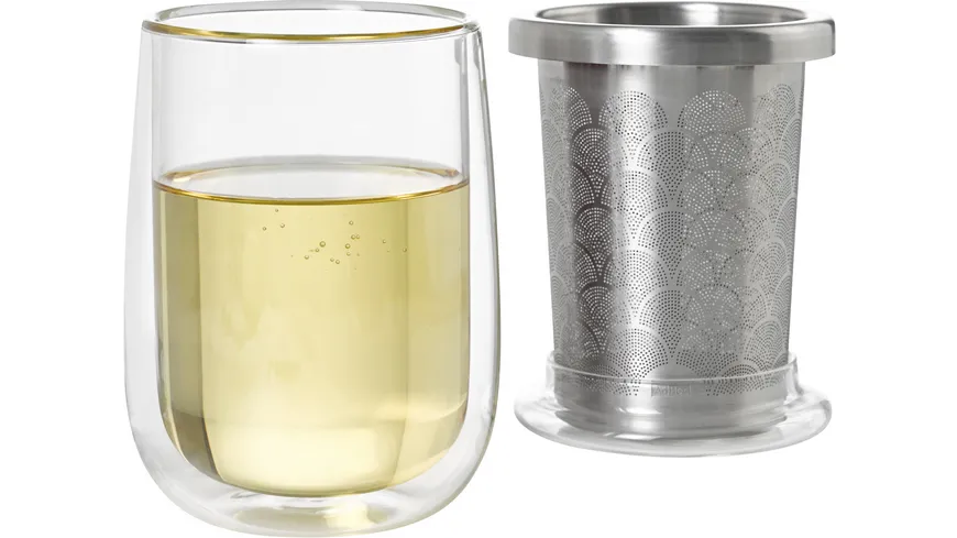 AdHoc Teeglas mit Teefilter FUSION GLASS 0,4 l
