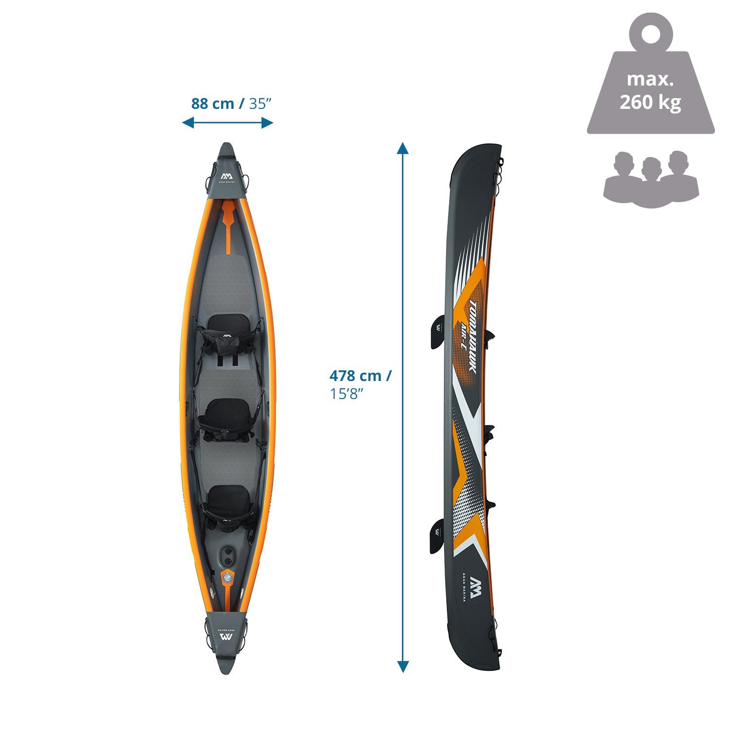 Aqua Marina Rennkajak Kajak aufblasbar TOMAHAWK AIR-C