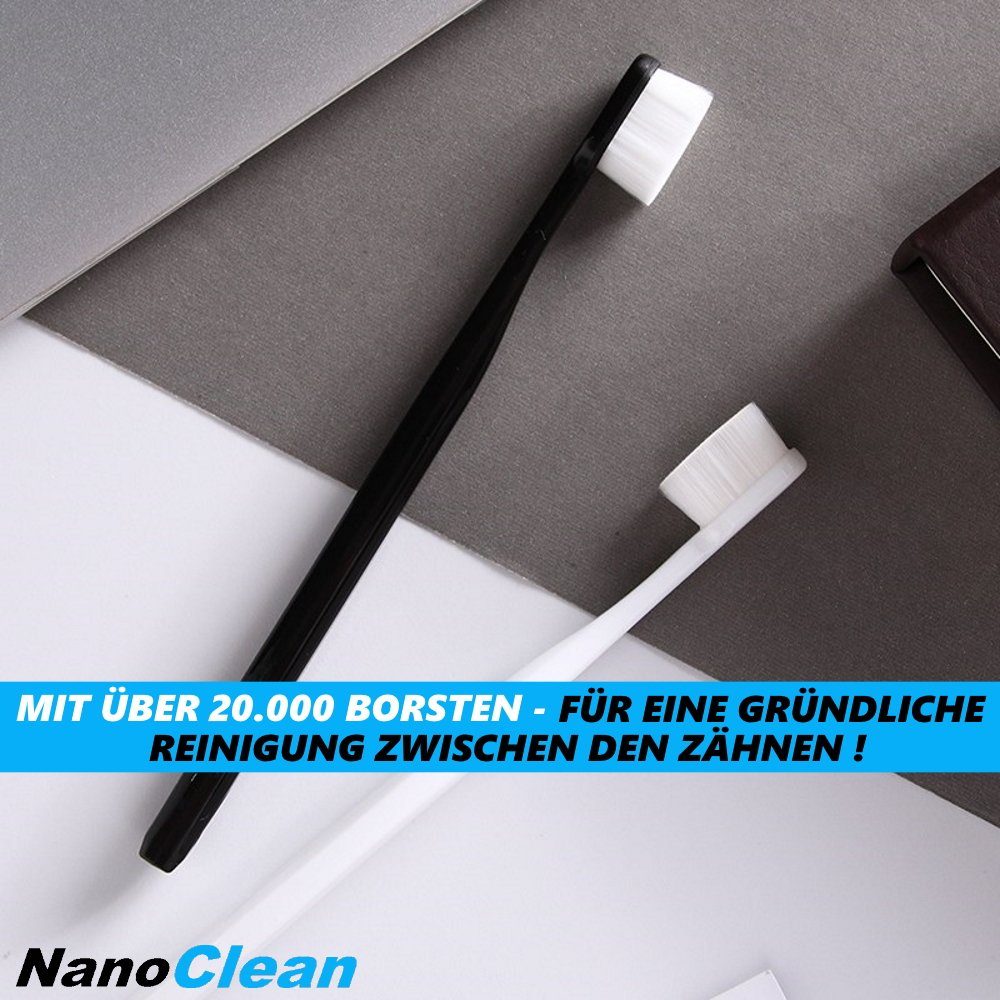 MAVURA Zahnbürste NanoClean Toothbrush ultrafeine Nano Zahnbürste 20.000 Borsten, Ultra Fein Weich empfindliche Zähne Zahnfleischreinigung [2erSet]