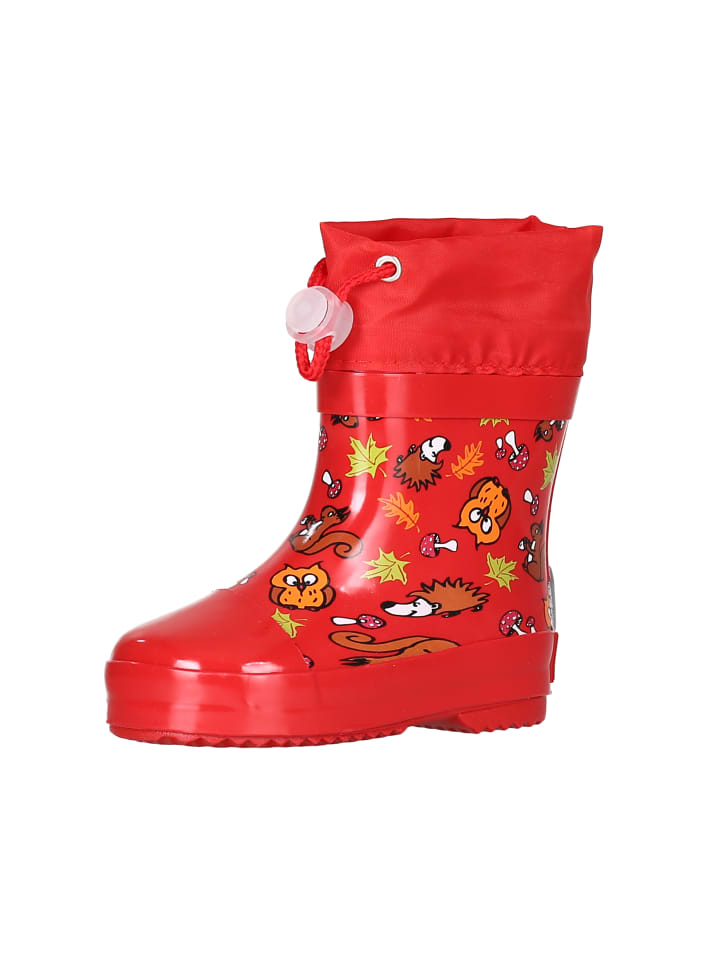 Playshoes Gummistiefel Halbschaft Waldtiere gefüttert in Rot günstig kaufen