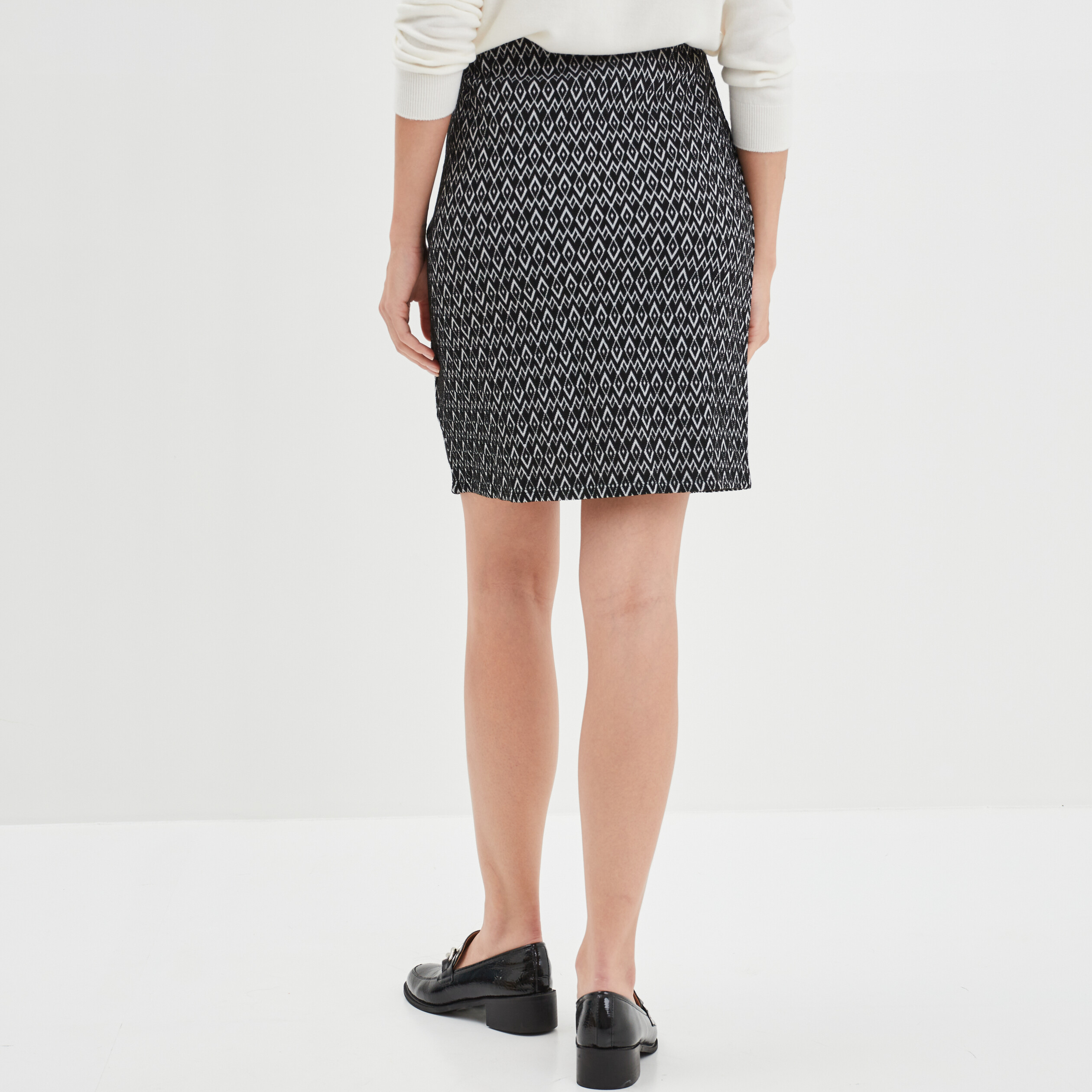 Jupe tube courte taille haute noir femme | La Halle