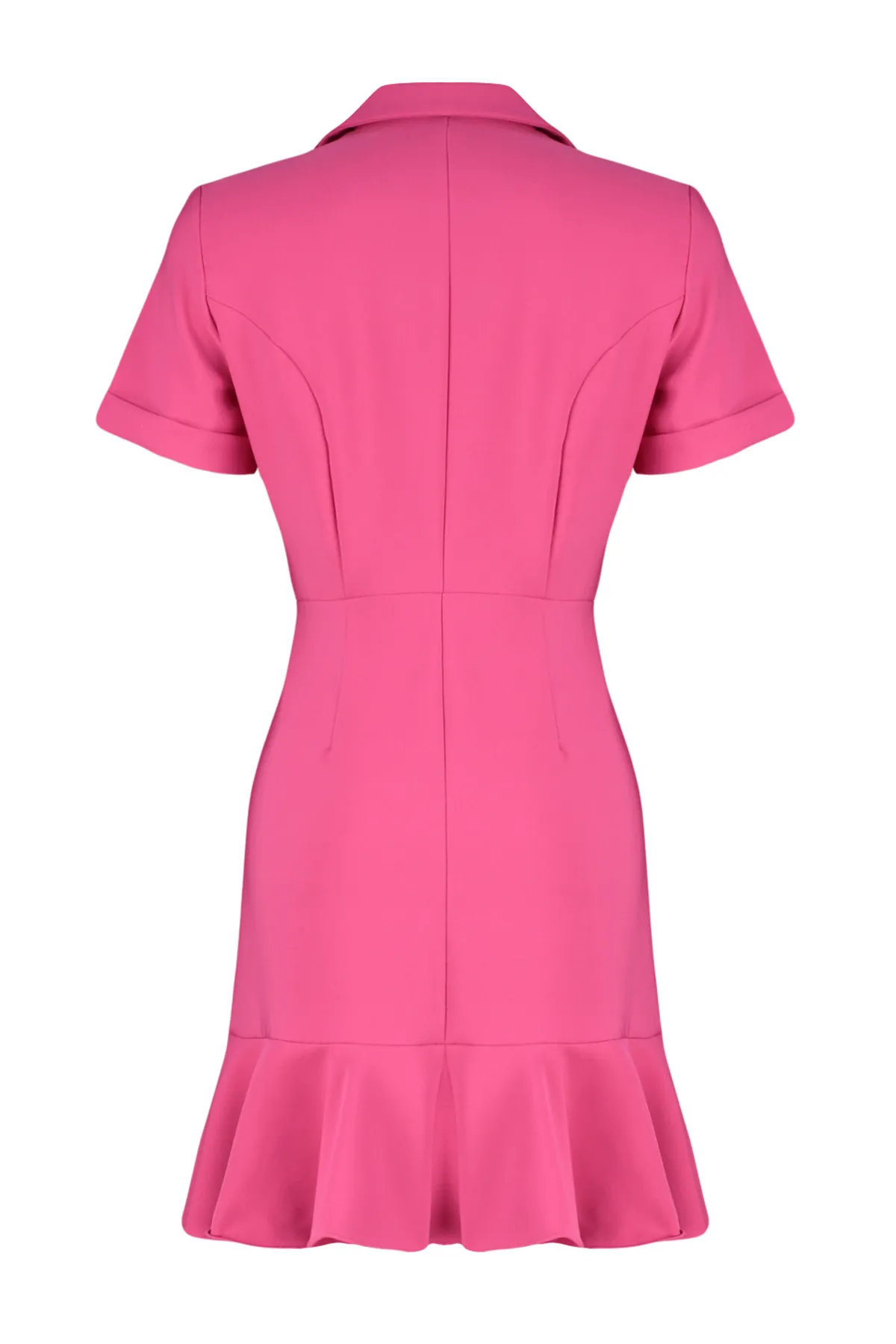 Trendyol Collection  Fuchsia Rock Volant Jackenkragen Mini Webkleid TWOSS24EL00600