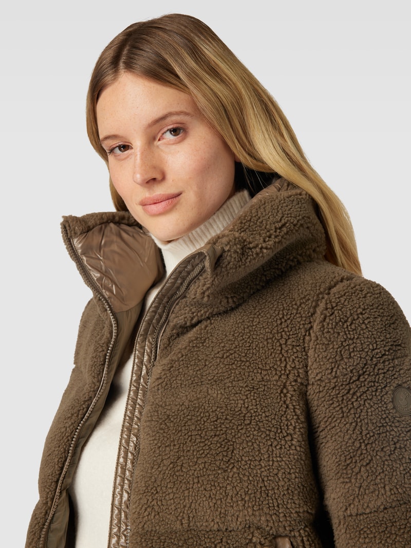 Steppjacke aus Teddyfell Modell 'JENNIE' in taupe