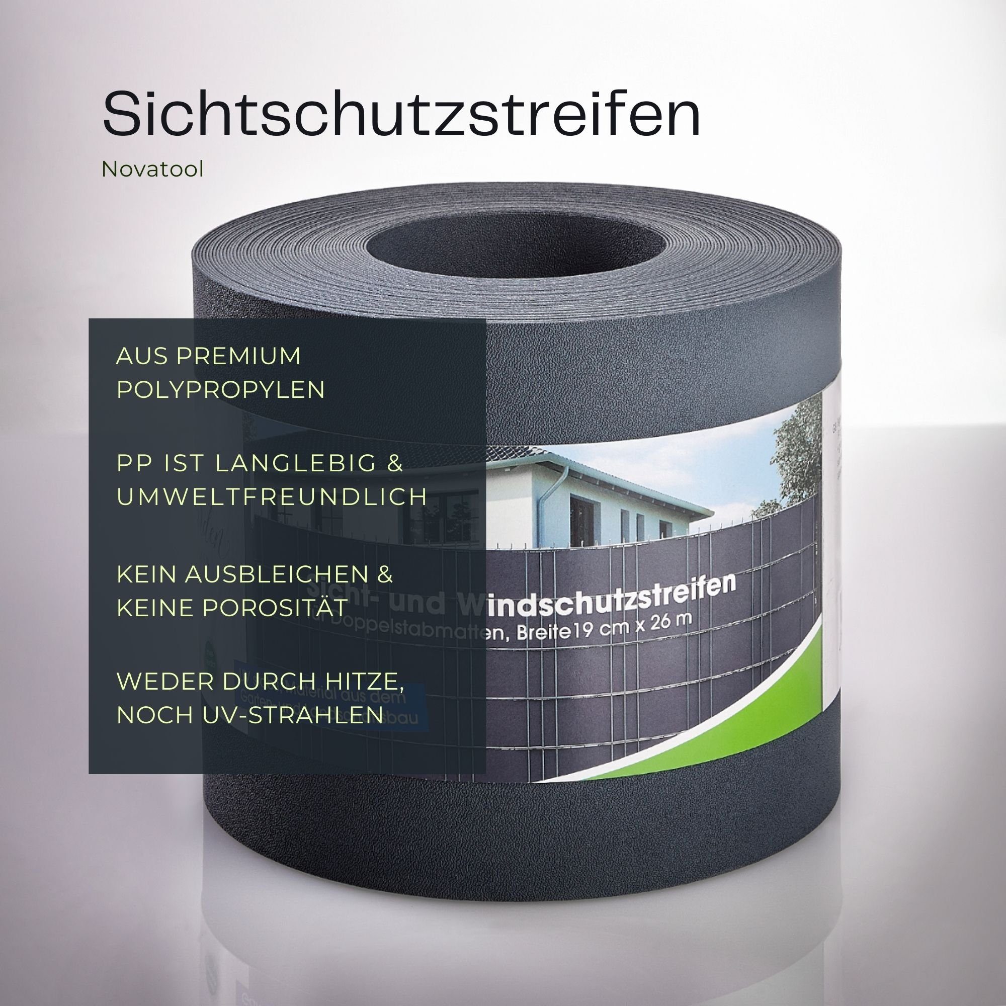 Novatool Sichtschutzfolie -, (4-St), Sichtschutzstreifen-Rollen