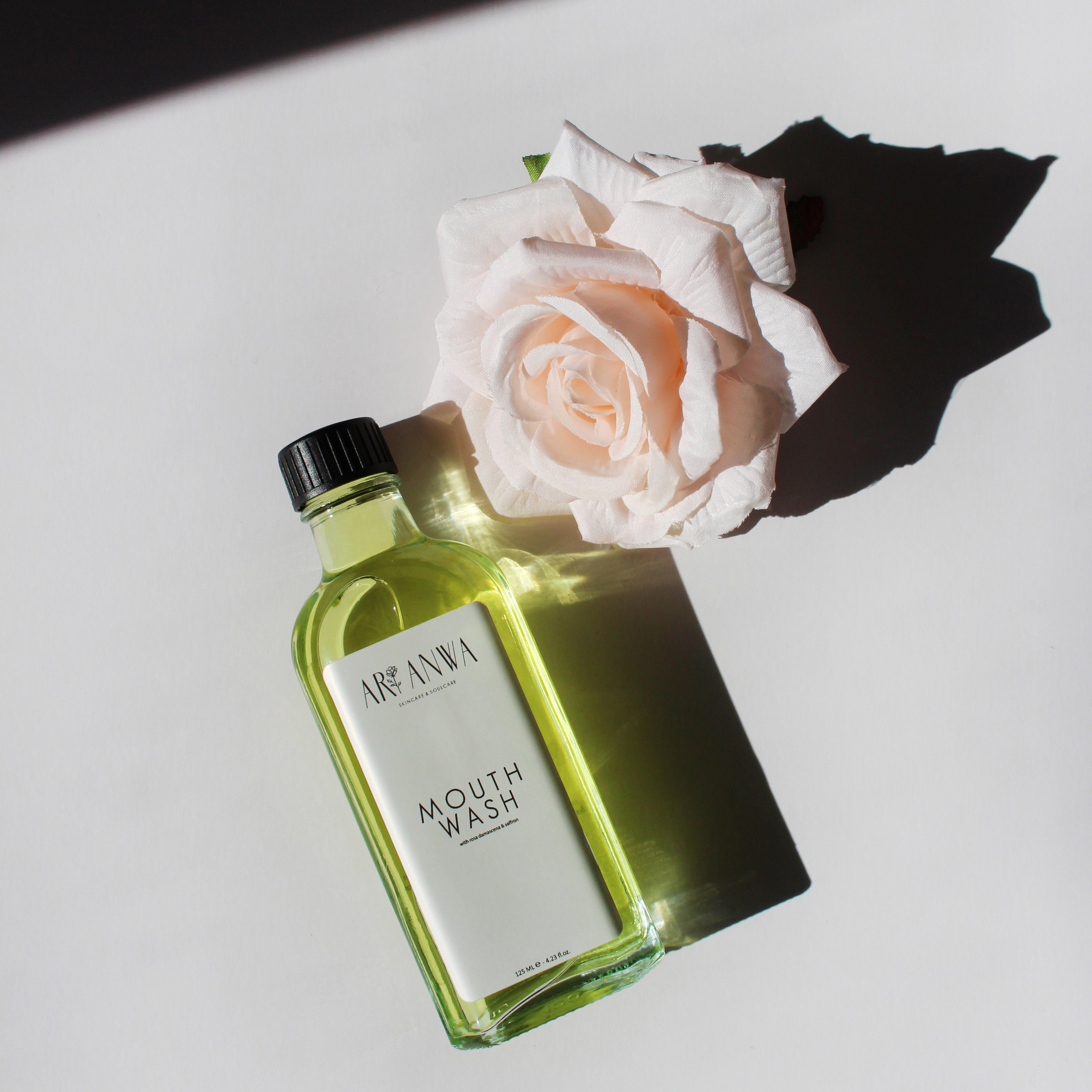 ARI ANWA Skincare Mundwasser, Mouthwash Rose, Mundwasser mit Rosenwasser & Safran