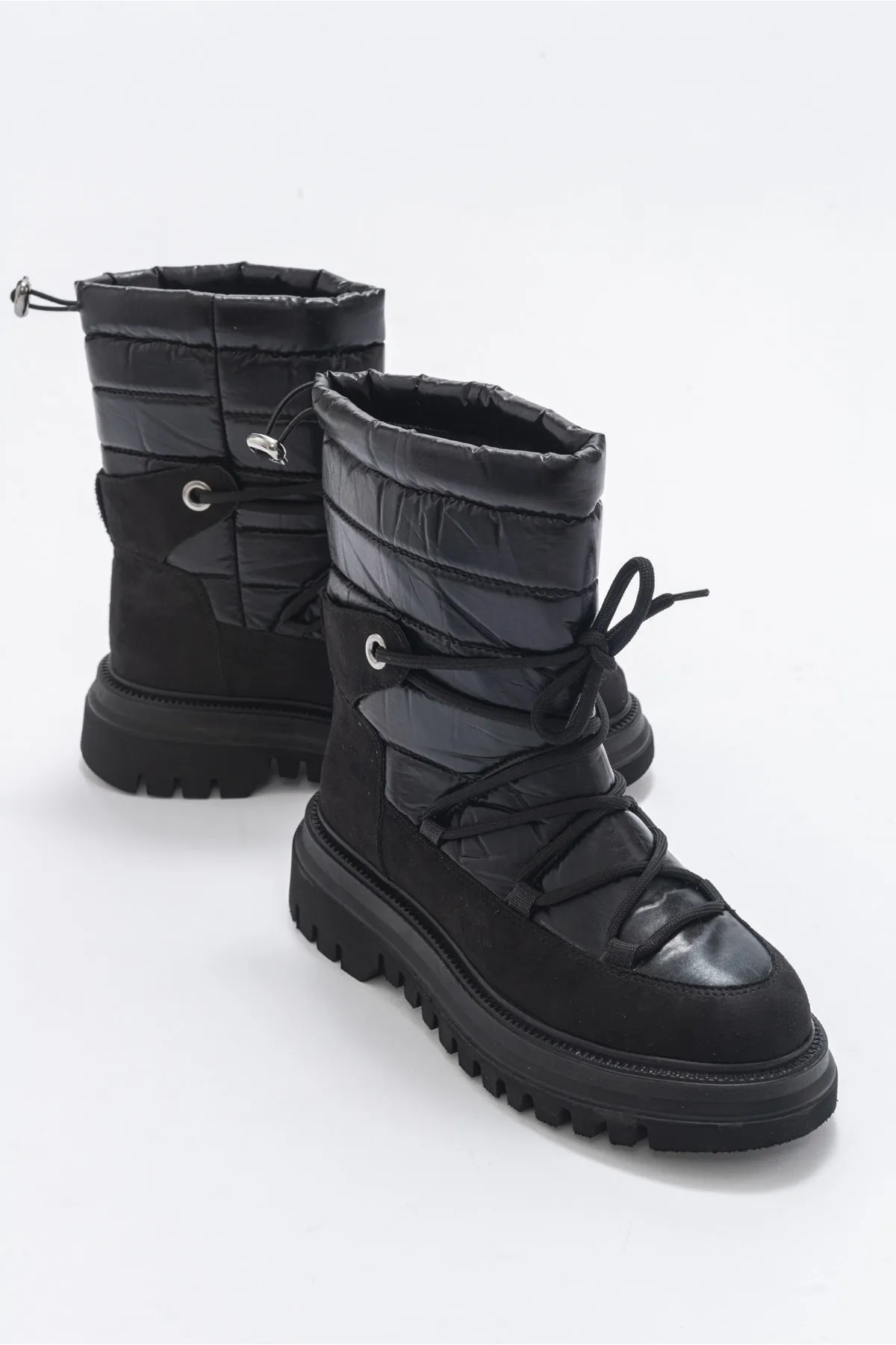 LuviShoes  Weld Damen-Schneestiefel aus schwarzem Wildleder