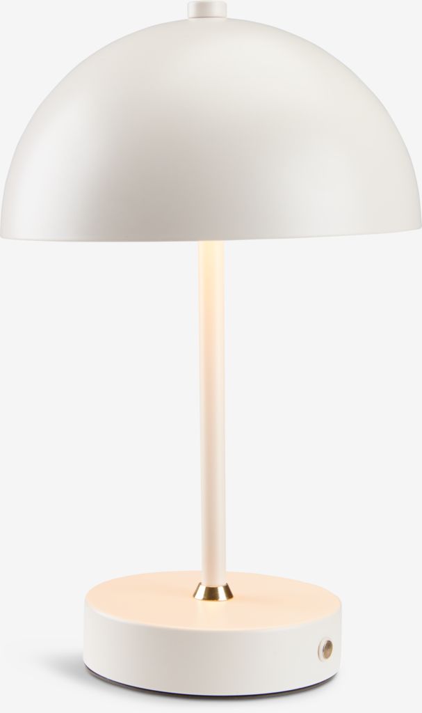 KENT KENT batteridrevet lampe Ø16xH25cm lysegrå med berøringsknapp og timer