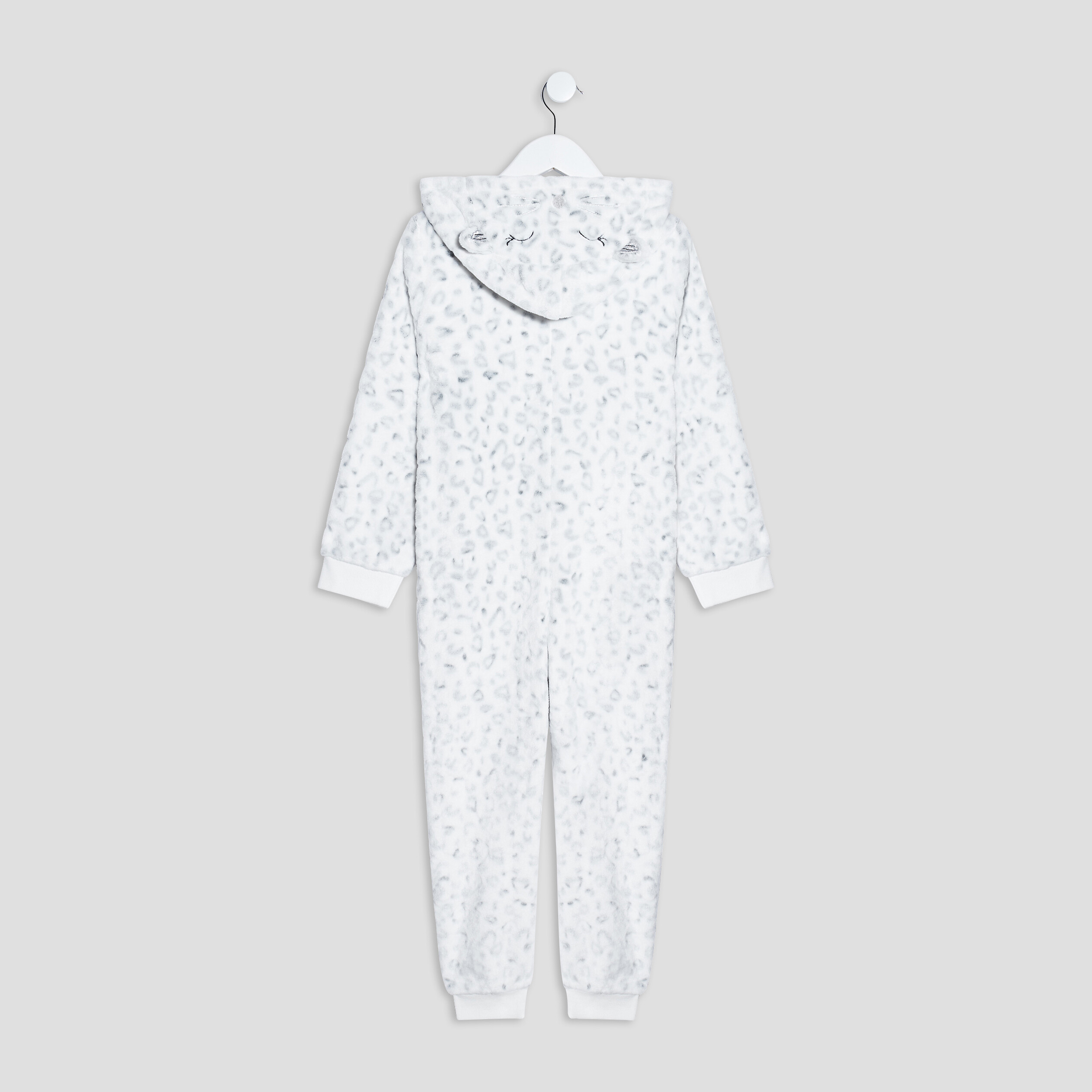 Combinaison pyjama à capuche gris fille | La Halle