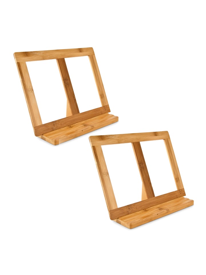 relaxdays 2 x Buchstütze in Natur- (B)32 x (H)23,5 x (T)12 cm günstig kaufen onesize