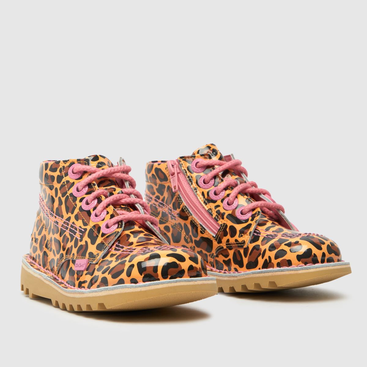Kickers bruna kick hi leopard flickor junior stövlar