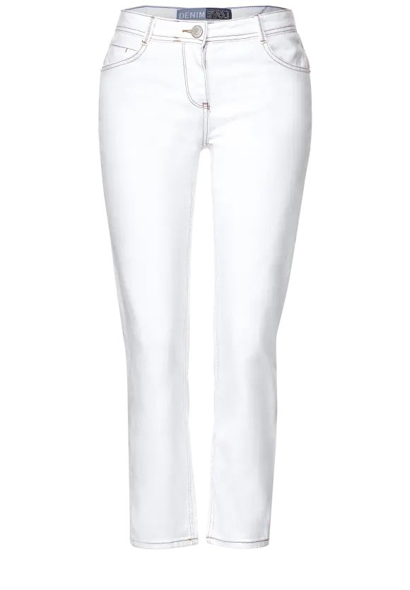 CECIL Weiße Loose Fit Jeans