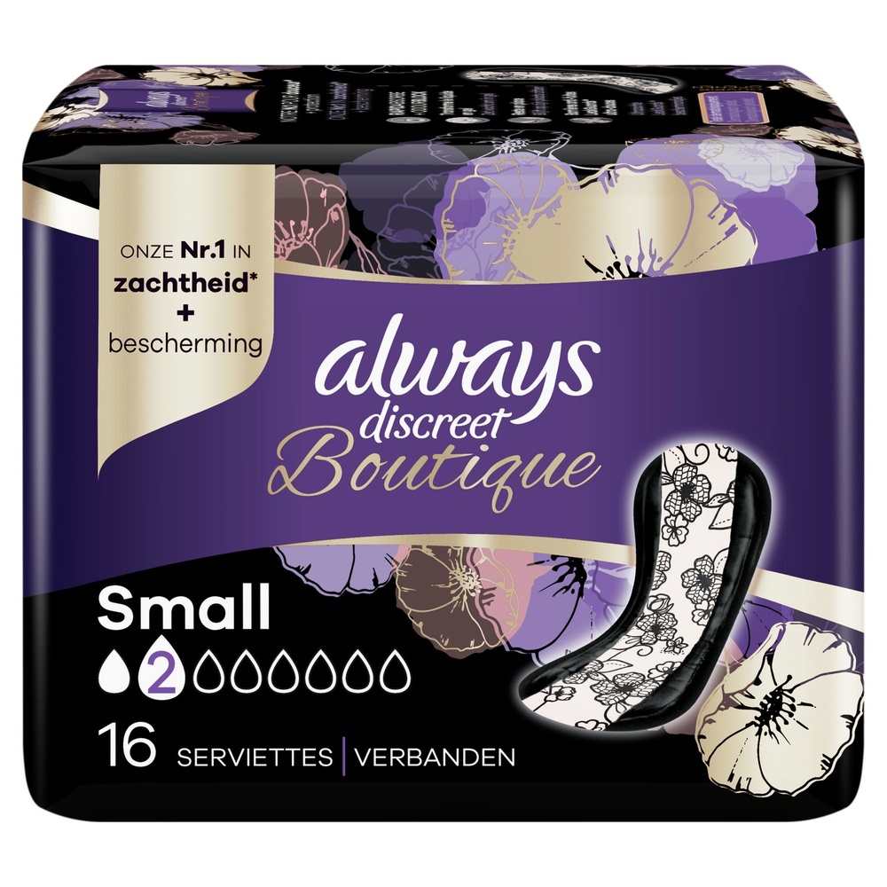 always Always Discreet Boutique Pour Fuites Urinaires x16 Serviettes Hygiéniques Pour Fuites Urinaires