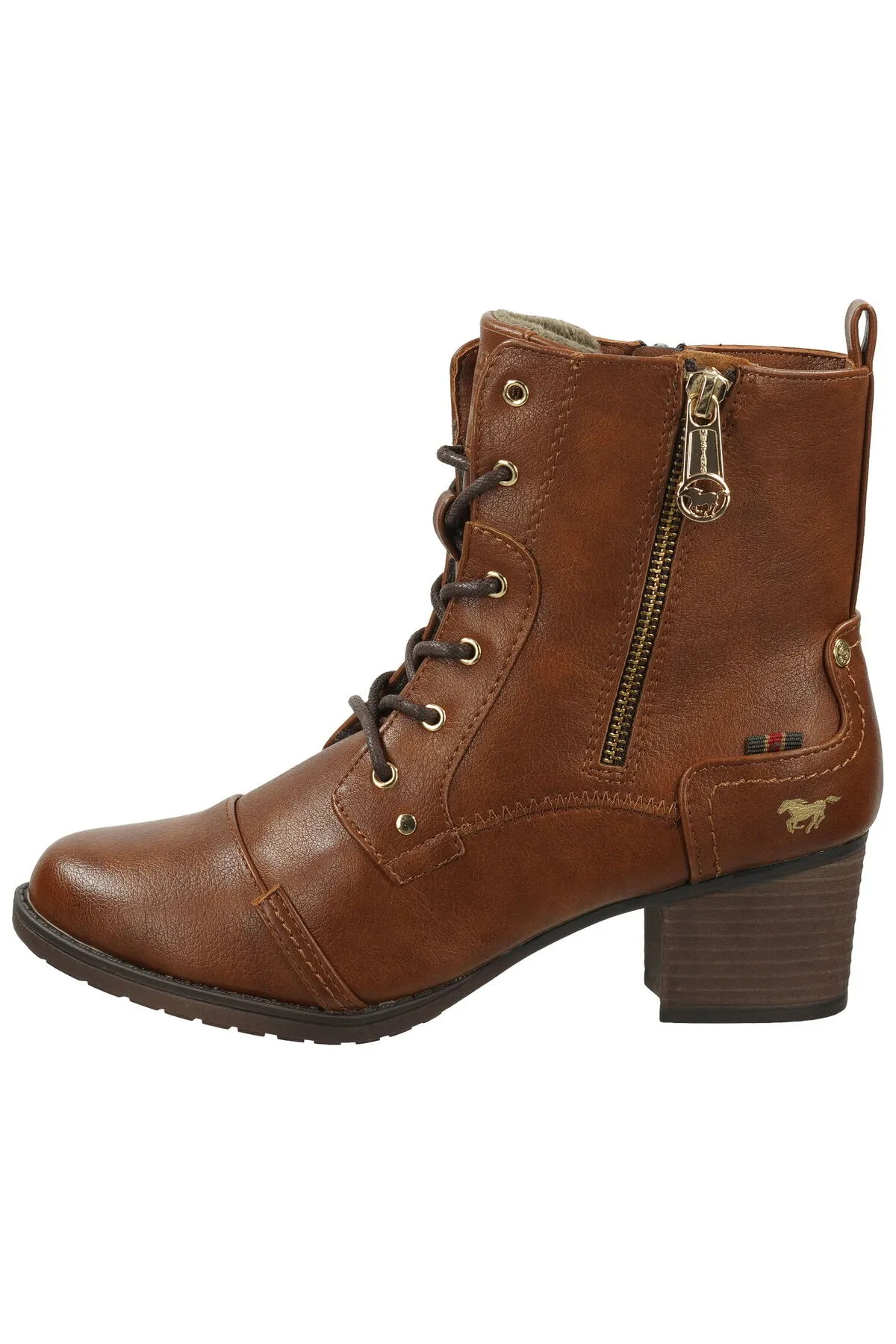 Mustang  Stiefelette - Braun - Blockabsatz