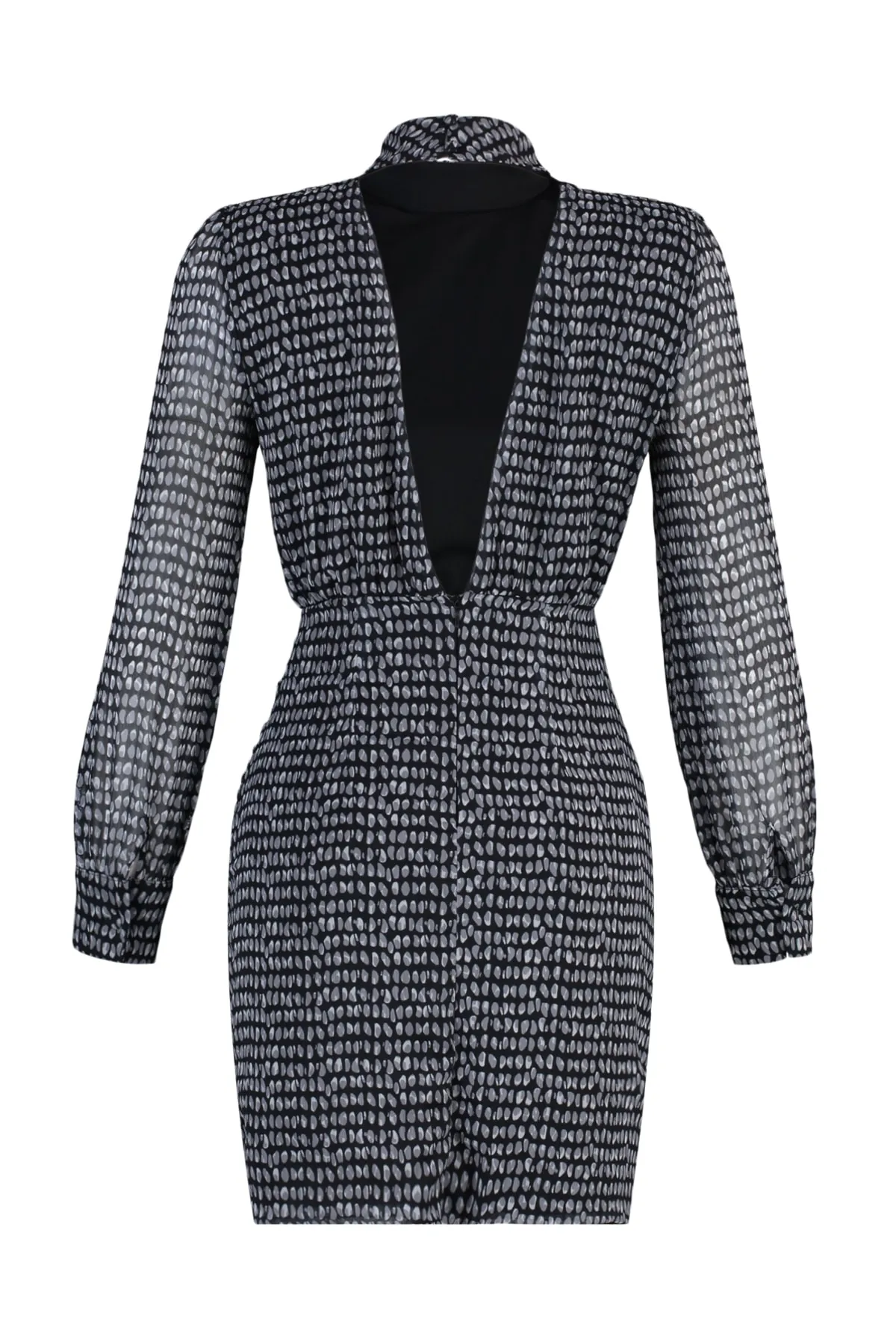 Trendyol Collection  Schwarzes Webkleid mit hohem Kragen TWOAW23EL01482
