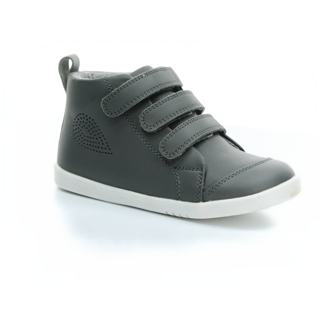 Bobux Hi Court Smoke I Walk/Kid Plus graue Mid Cut Barfußschuhe