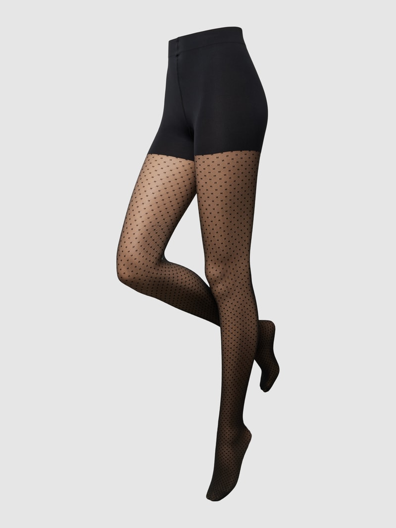 Strumpfhose mit Allover-Muster in schwarz