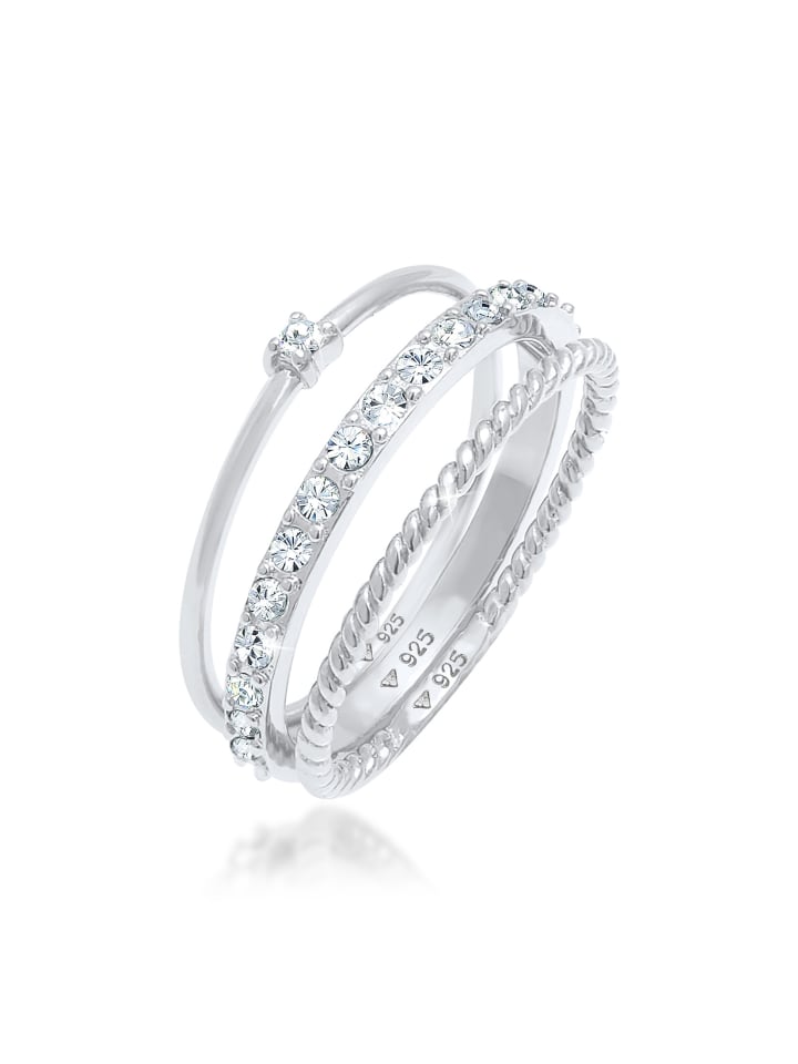 Elli Ring 925 Sterling Silber Ring Set in Silber günstig kaufen