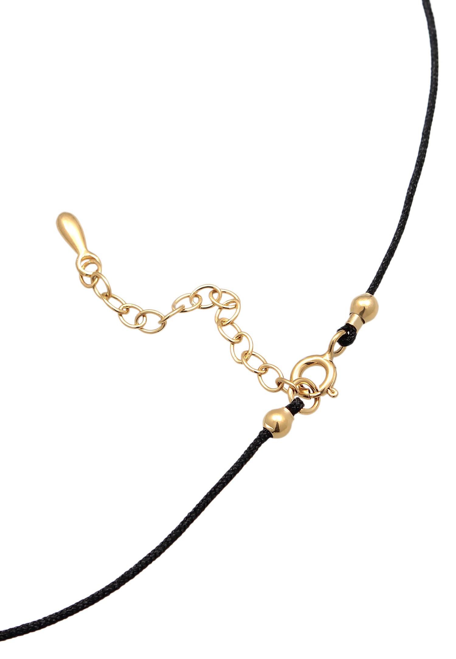 Collana girocollo da donna Elli con ciondolo occhio di Allah, cristalli e tessuto in argento sterling 925 placcato oro