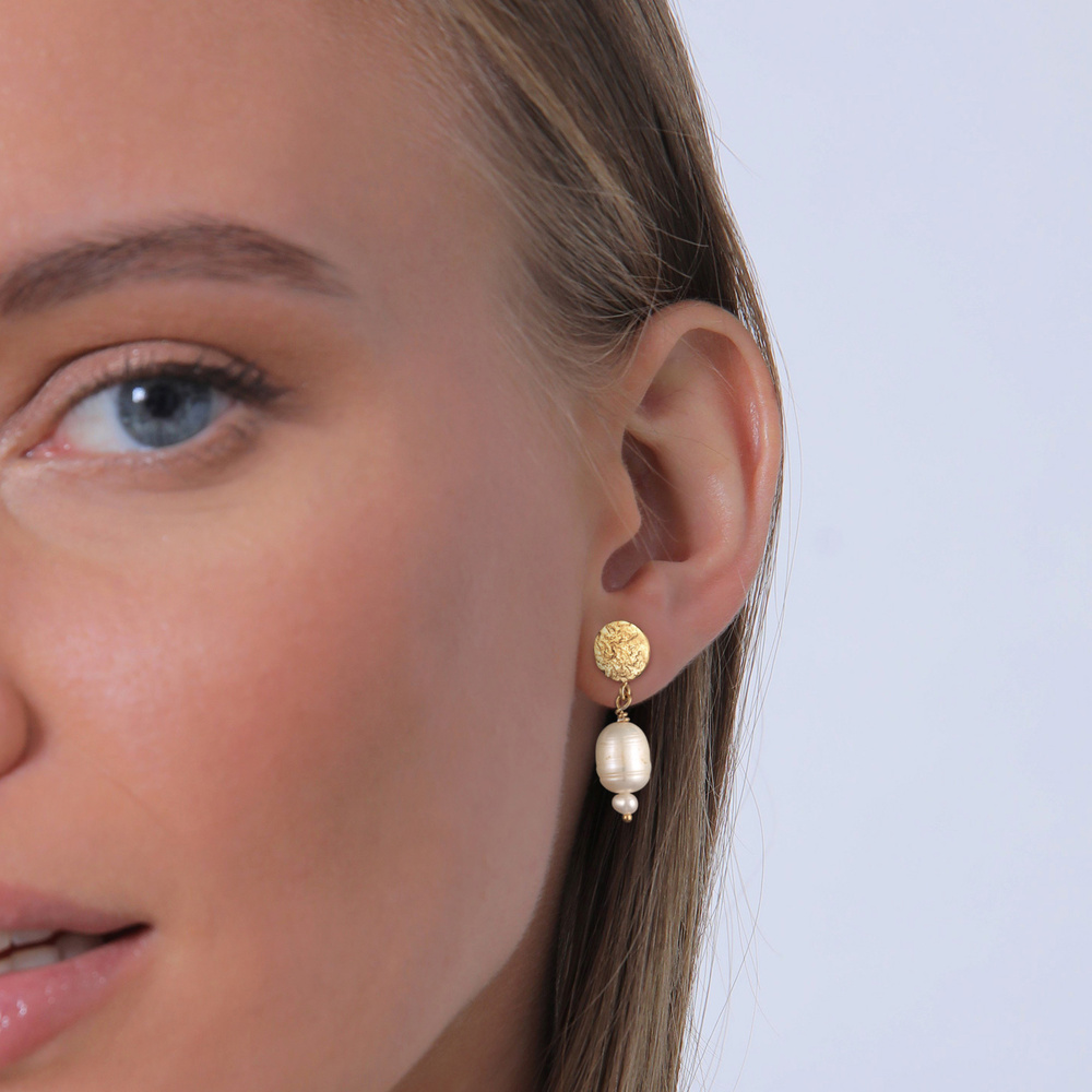 Elli PREMIUM Elli PREMIUM Boucles d'Oreilles Femmes pendentif d'oreilles organique avec Perles Boucles d'oreilles