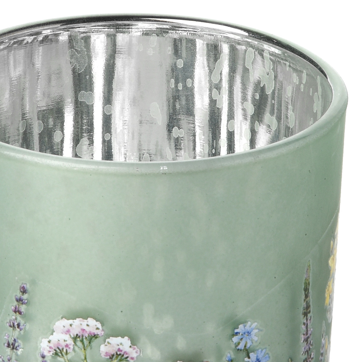 Windlicht mit Blumen-Motiv
