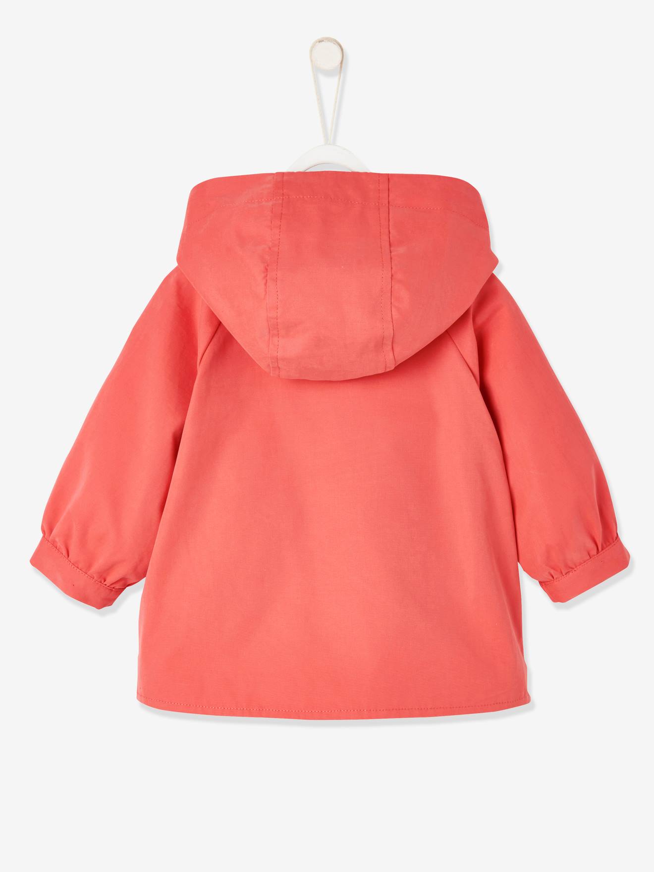 Parka à capuche bébé fille corail