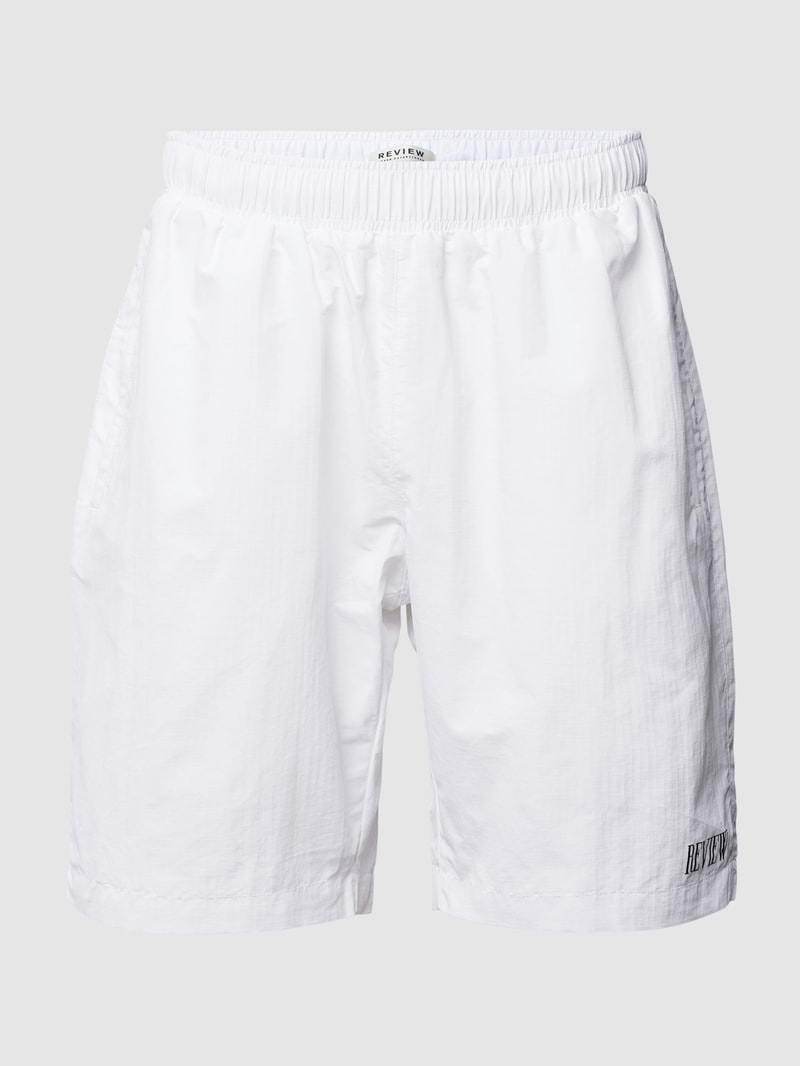 Shorts mit Label-Print in weiß