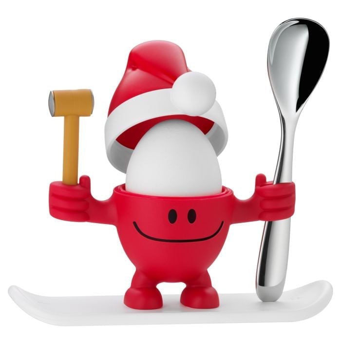 Eierbecher McEgg mit LÖffel, Weihnachts-Edition, Rot