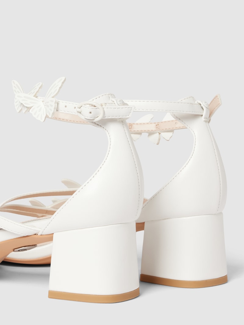 Sandalette mit Zierbesatz in weiß