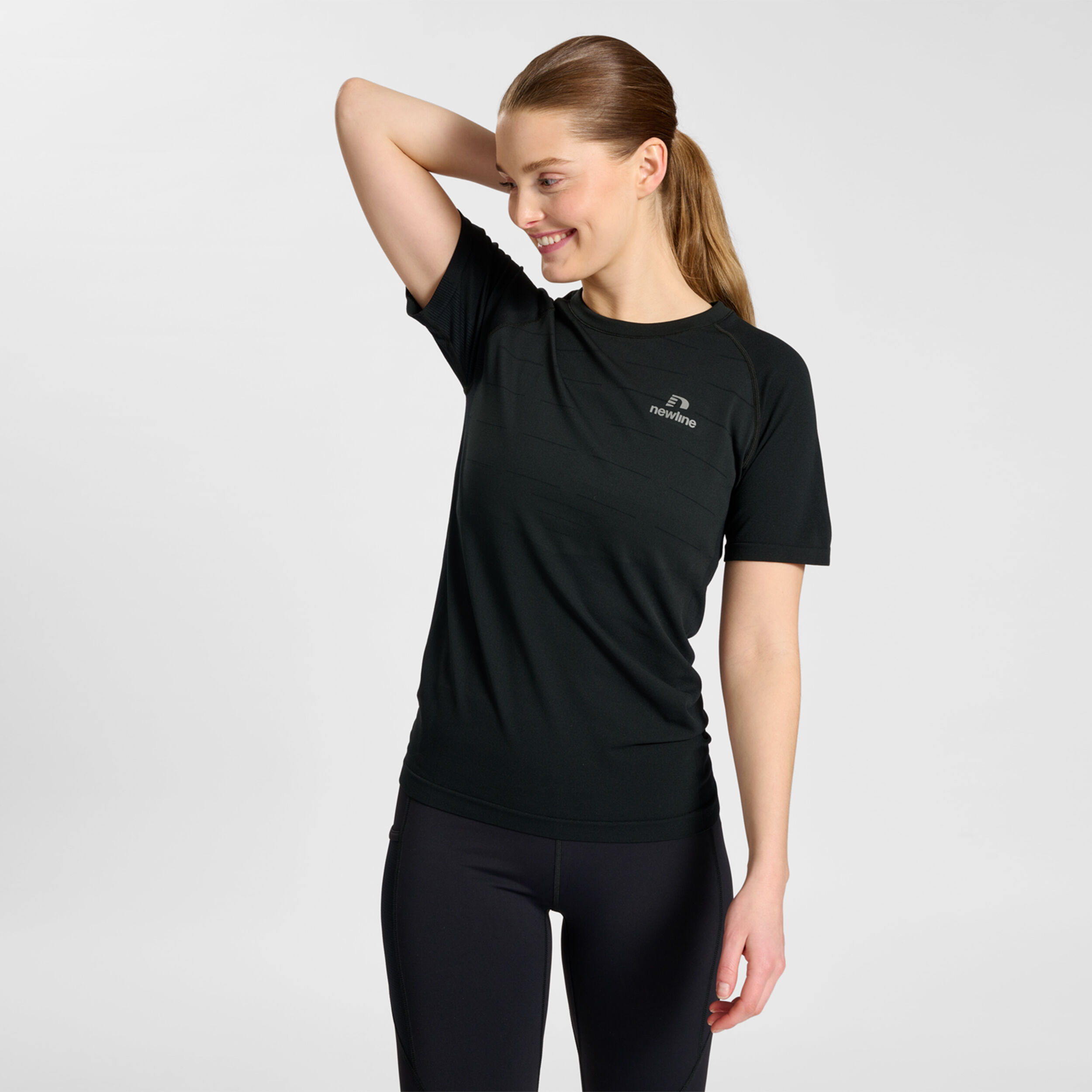 Riverside Seamless T-Shirt Laufshirt Damen - Schwarz