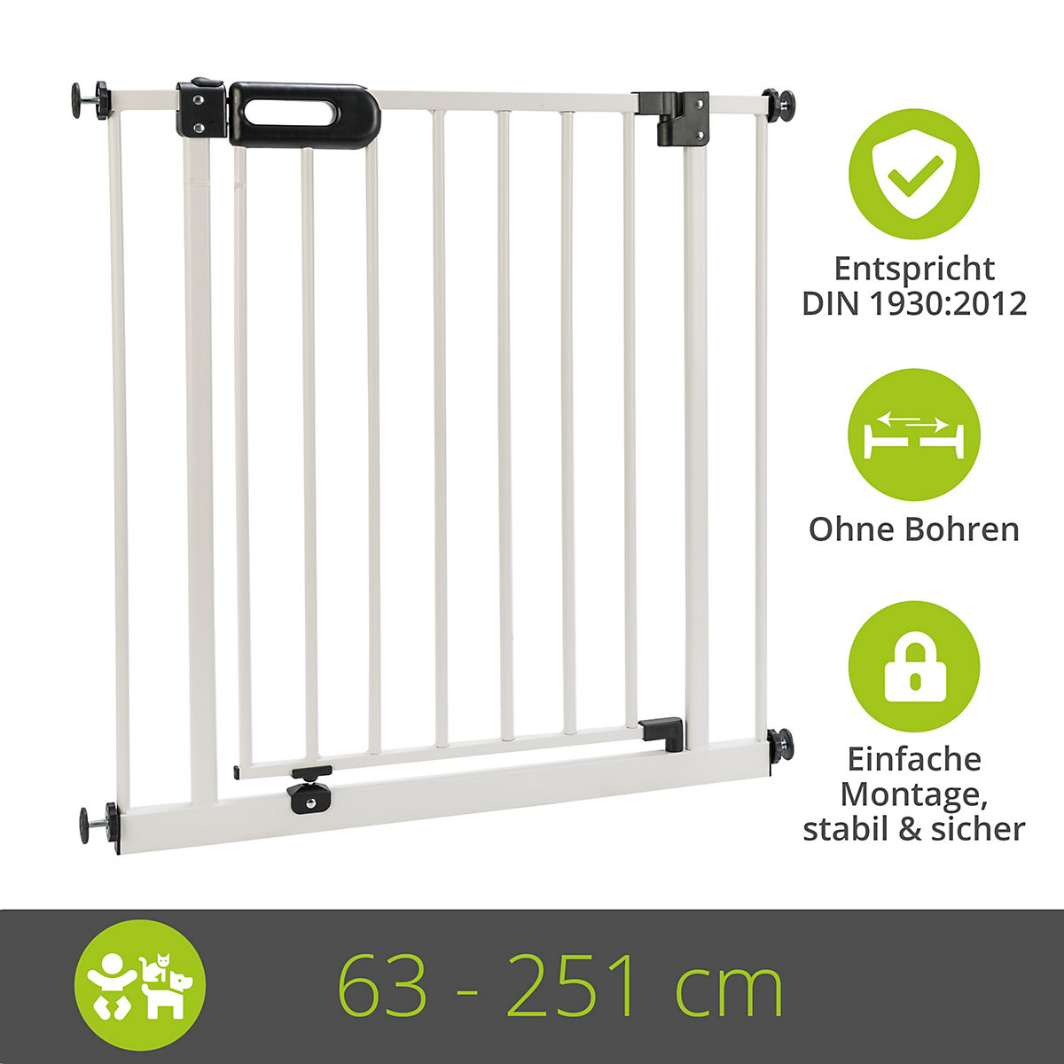Tür- und Treppenschutzgitter Merle 63-251 cm
