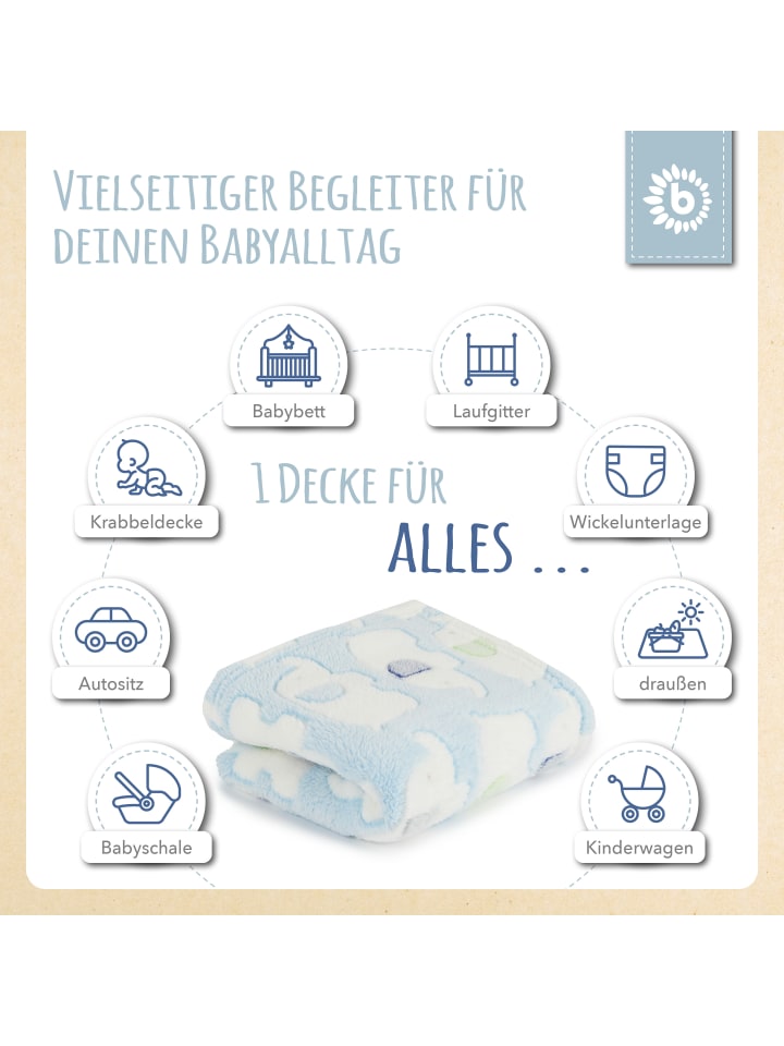 Bieco Spielwaren Babydecke Jungen Elefanten in Blau günstig kaufen onesize