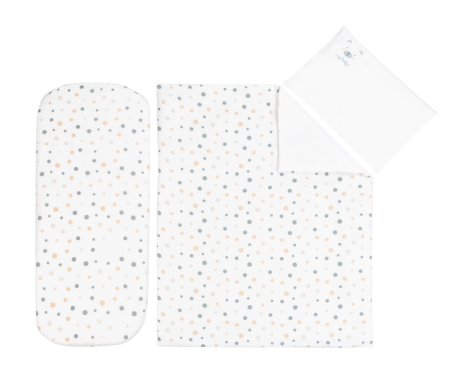 Babybettwäsche Kinderwagen Bettwäsche-Set My Teddy, Kikkaboo, Baumwolle, 6 teilig, 6-tlg Decke 80 x 60 cm Kissen 35 x 26 cm