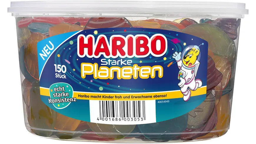 Haribo Fruchtgummi Starke Planeten Runddose 1200 g