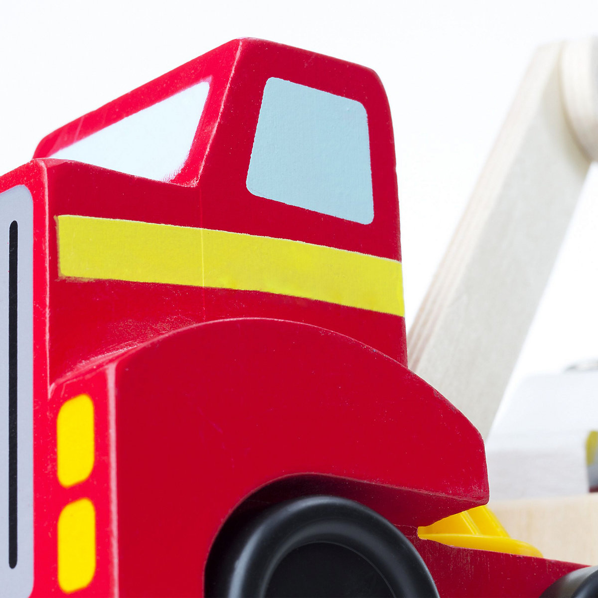 Magnetischer Autoverladekran aus Holz mit Fahrzeugen, 6 Teile
