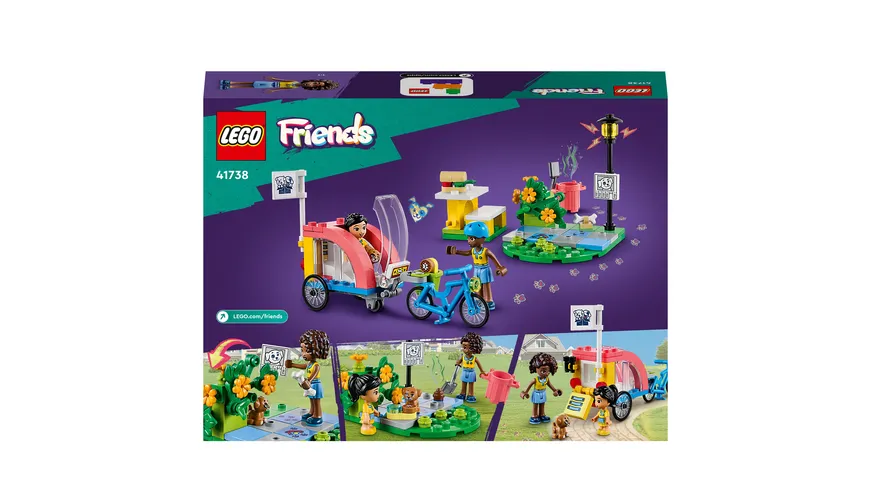 LEGO Friends 41738 Hunde-Rettungsfahrrad, Tier-Spielzeug mit Welpe