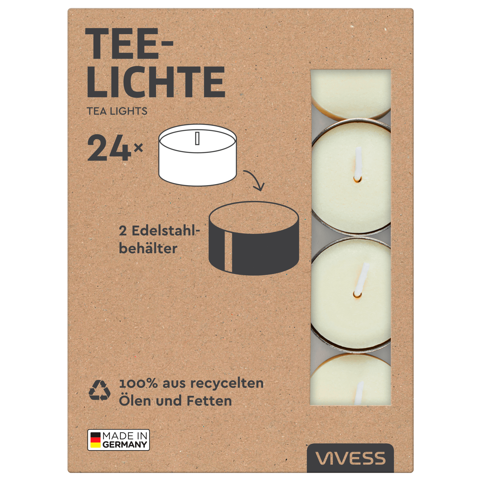 Vivess Teelichter 24 Stück