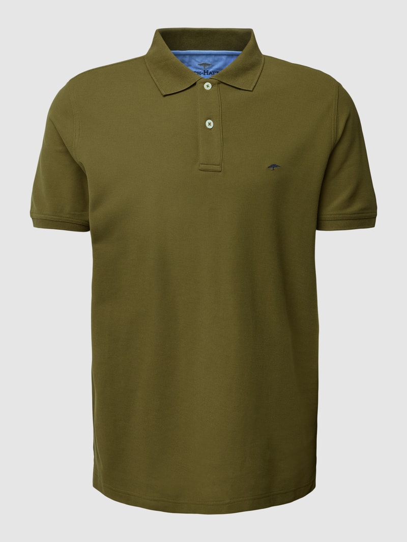 Poloshirt aus Baumwolle mit Label-Detail in olivgrün