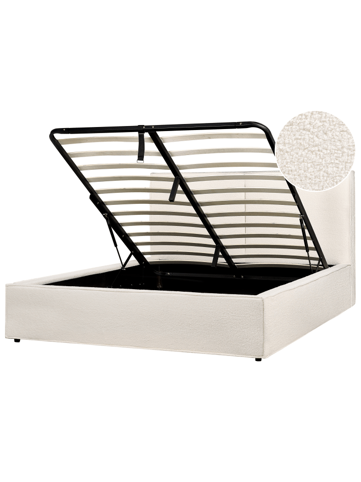 Beliani Doppelbett MOISSAC in Weiß/Schwarz - (W) 177 x (H) 108 x (L) 224 cm günstig kaufen onesize