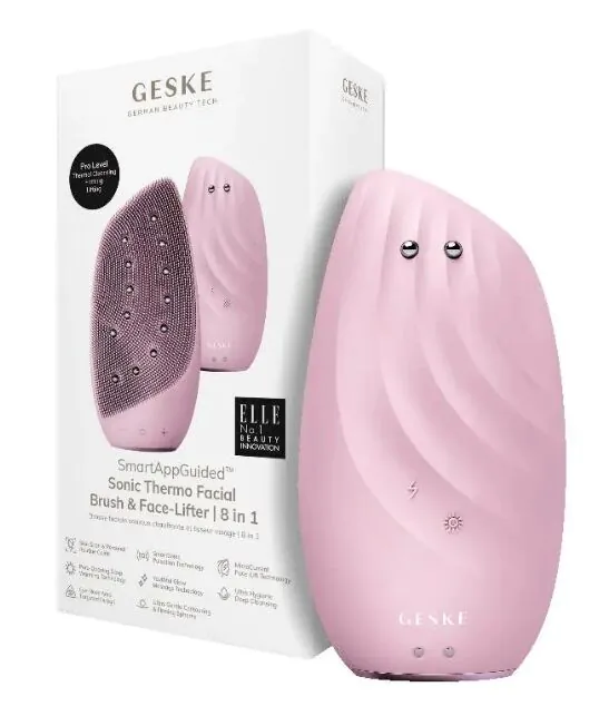Geske Sonic Thermo Πινέλο Προσώπου & Lifter Προσώπου 8 σε 1 Ροζ