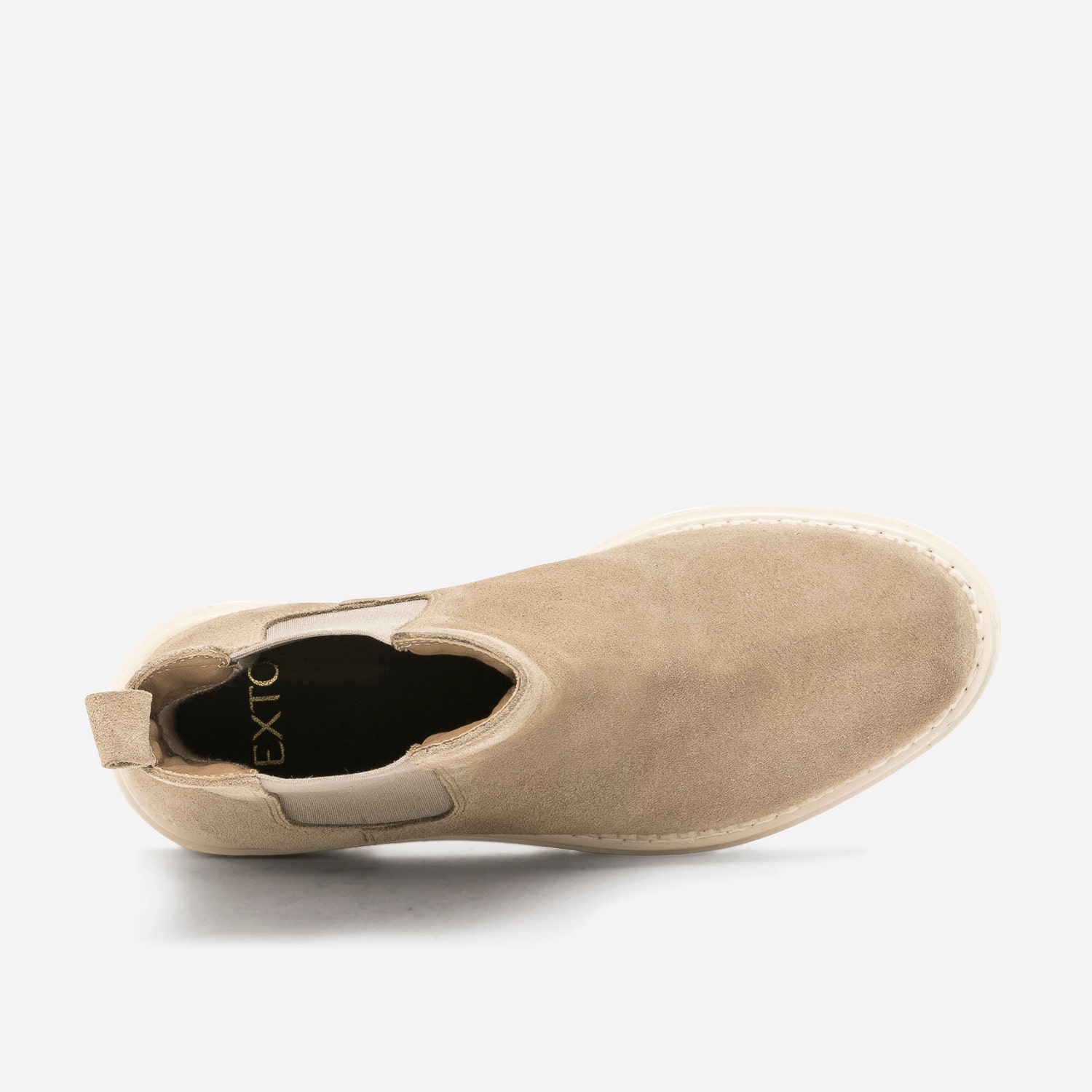 Chelsea boots TEXTO beige en cuir velours cranté