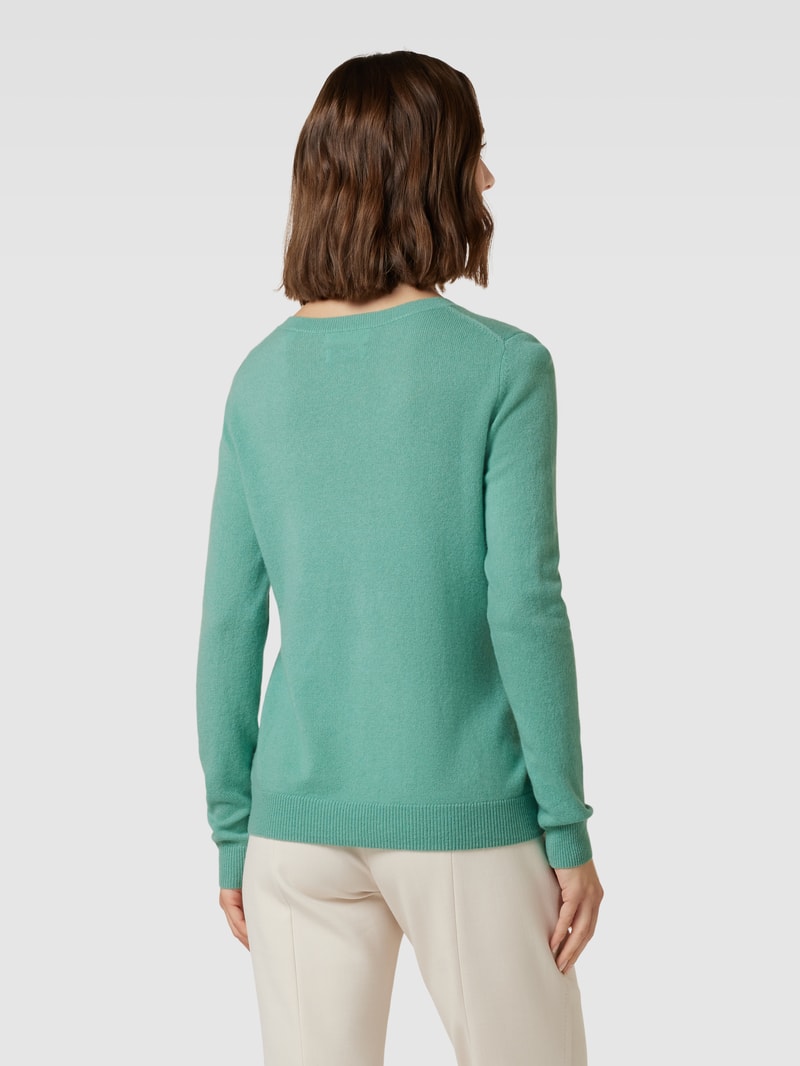 Strickpullover aus Kaschmir mit V-Ausschnitt in schilf
