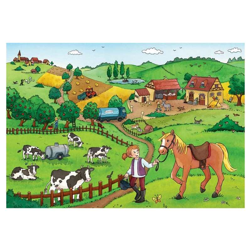 Puzzles Le travail à la ferme 2x 12 pièces
