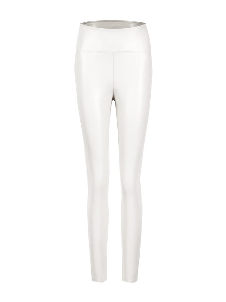 SASSYCLASSY Thermo Leggings in Lederoptik in Hellbeige günstig kaufen