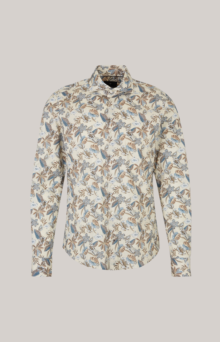 Hemd Pai in Hellbeige/Blau gemustert