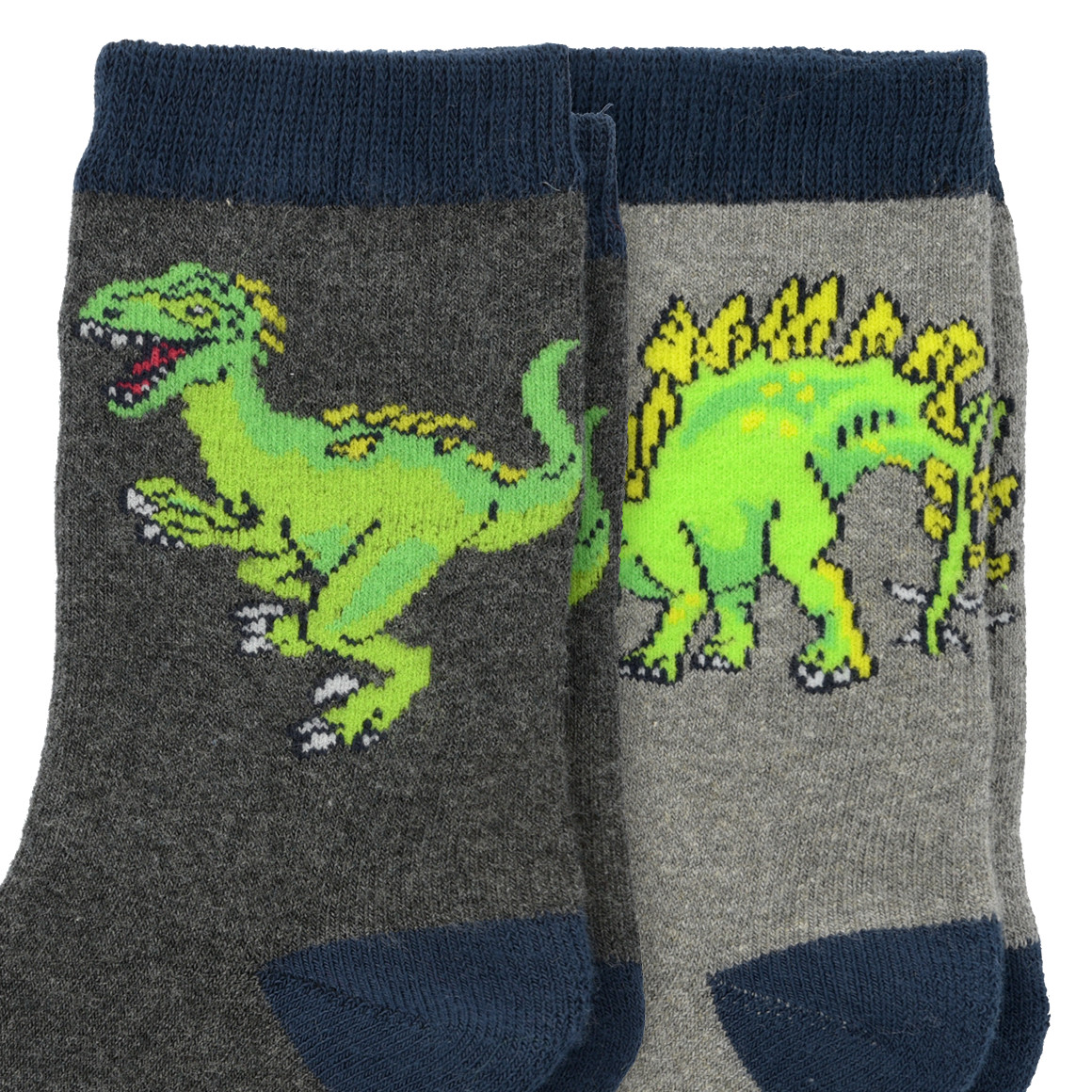 2 Paar Jungen Stoppersocken mit Dino-Motiven