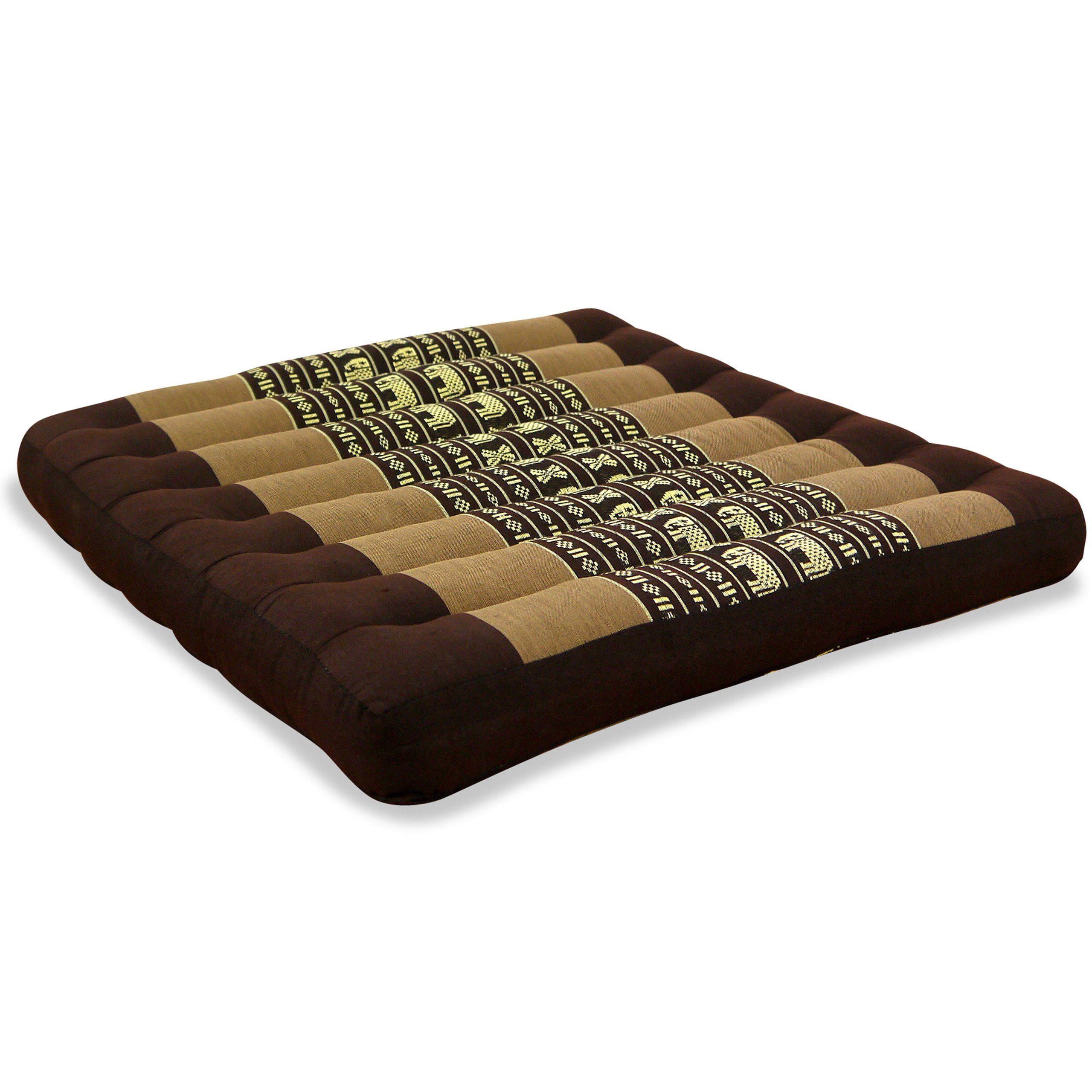livasia Sitzkissen Sitzkissen 50 cm, vegan und handgefertigt, 50x50x6cm, Kapok