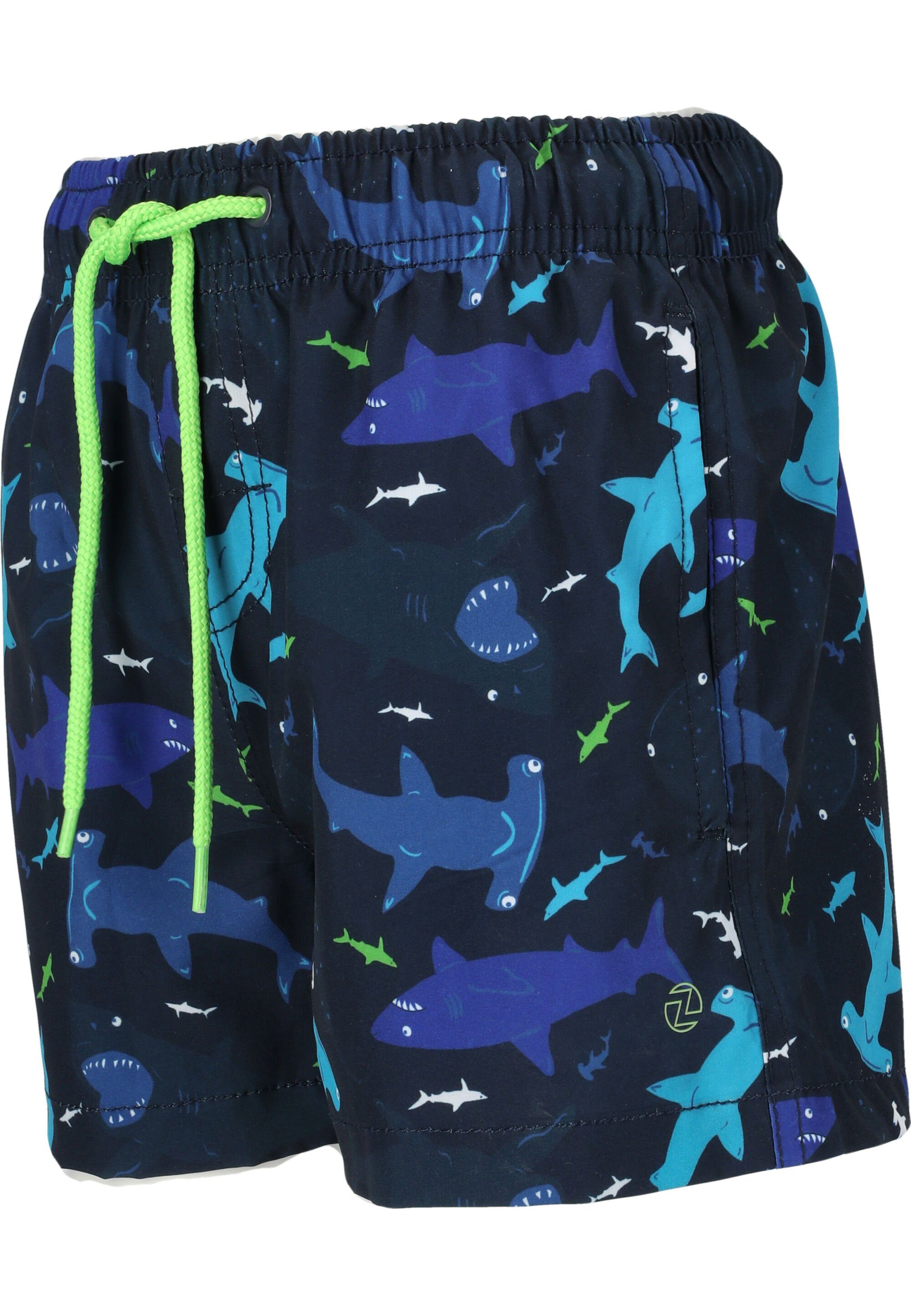 ZIGZAG Badeshorts Shark (Panty) mit praktischen Seitentaschen und Schnürzug