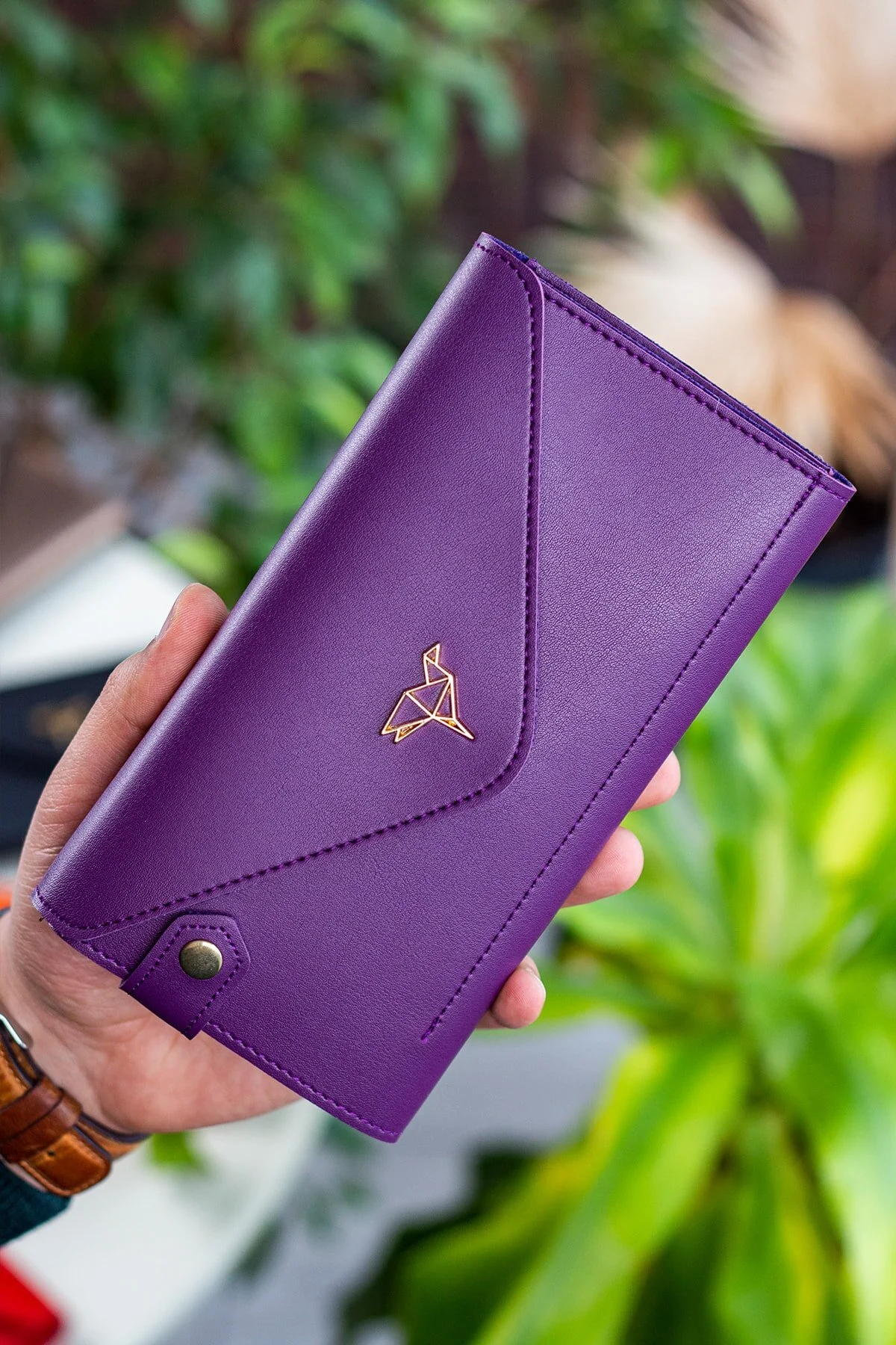 Garbalia  Umschlagmodell Lila (DAMSON) Geldbörse mit Umschlagtelefon und Münzfach